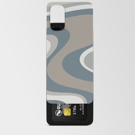 Retro Dream Abstract Swirl Pattern in Neutral Blue Grey Taupe Android Card Case