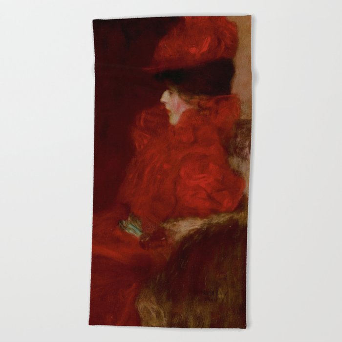 Gustav Klimt Woman in an armchair Beach Towel