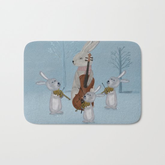 the bunny quartet Bath Mat