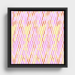 Retro vintage summer checkered pattern  Framed Canvas