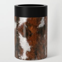 Rustic Carpet of Cowhide Fur Made with Paint Brushstrokes Can Cooler