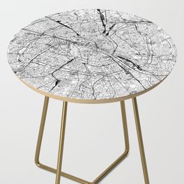 Paris White Map Side Table