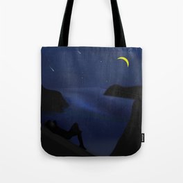 look up at the evening stars Tote Bag