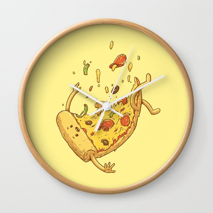 Pizza fall Wall Clock