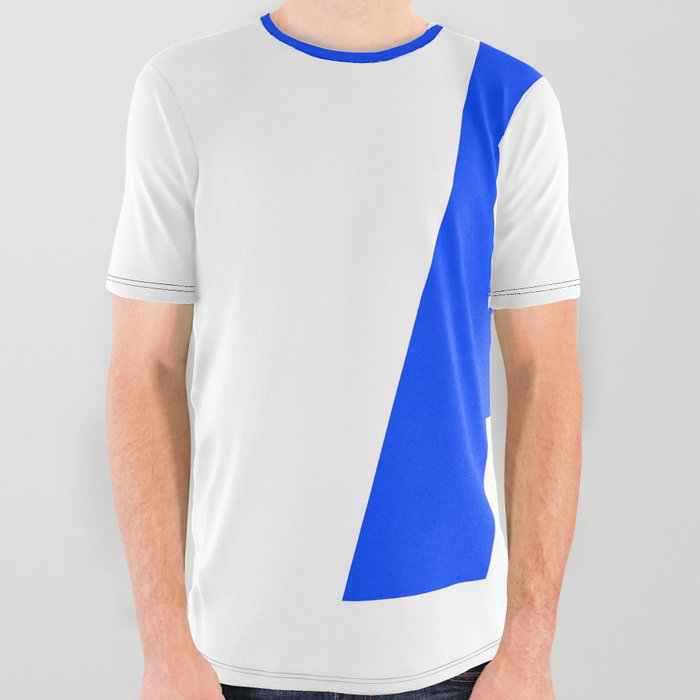 Letter A (Blue & White) All Over Graphic Tee