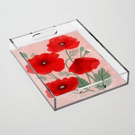 Summer Poppies Acrylic Tray