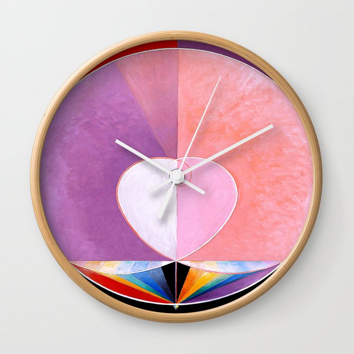 Hilma af Klint (Swedish, 1862-1944) - The Dove No. 2, from Group IX Series SUW/UW - 1915 - Abstract, Symbolic painting - Oil on canvas - Digitally Enhanced Version - Wall Clock