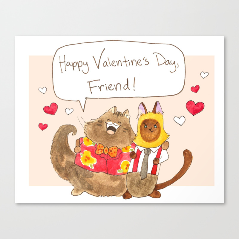 Happy Valentine S Day Friend Canvas Print By Breakingcatnews Society6