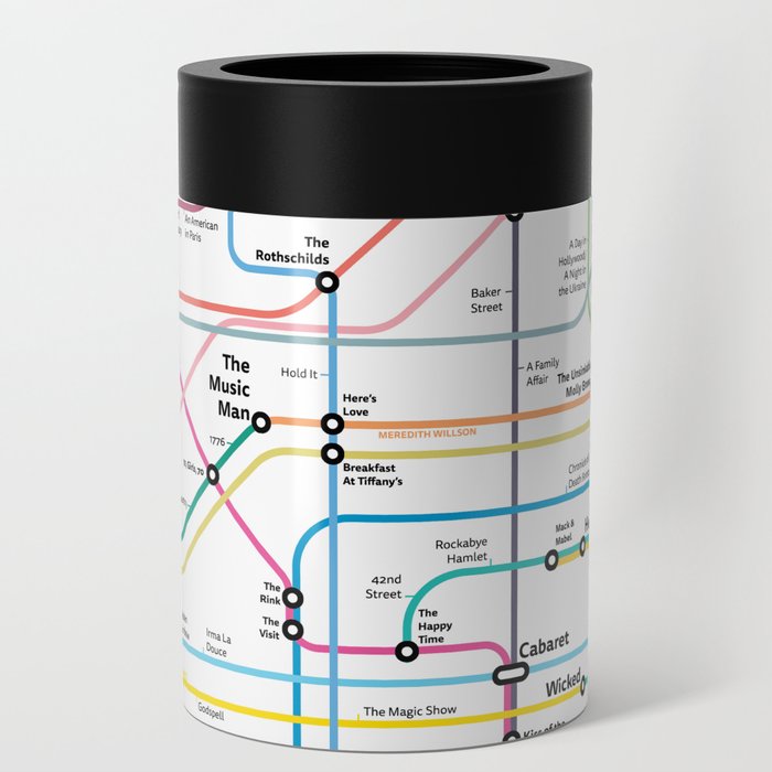 The Broadway Musical History Subway Map Can Cooler