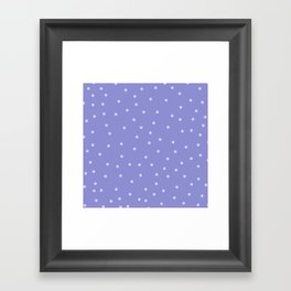 Very Peri 2022 Color Of The Year Violet Blue Periwinkle Polka Dot Pattern Framed Art Print