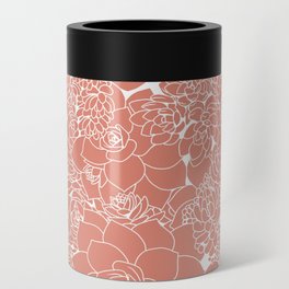 Succulents Line Drawing- Echeveria Pink Can Cooler