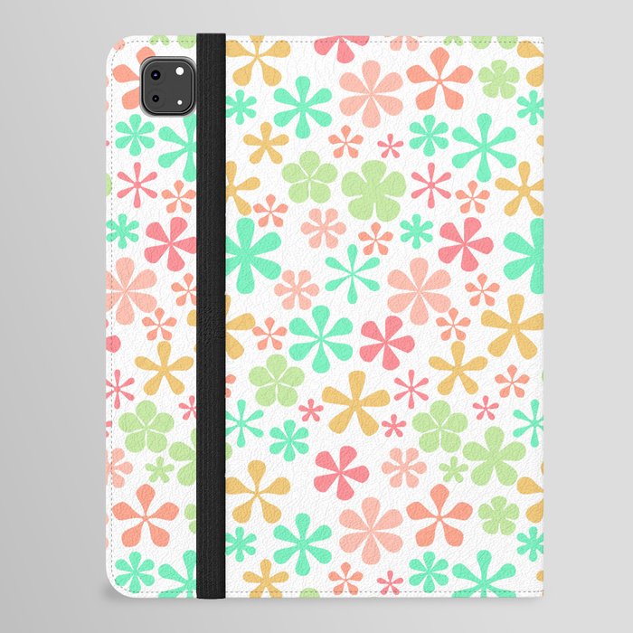 melon colors eclectic daisy print ditsy florets iPad Folio Case
