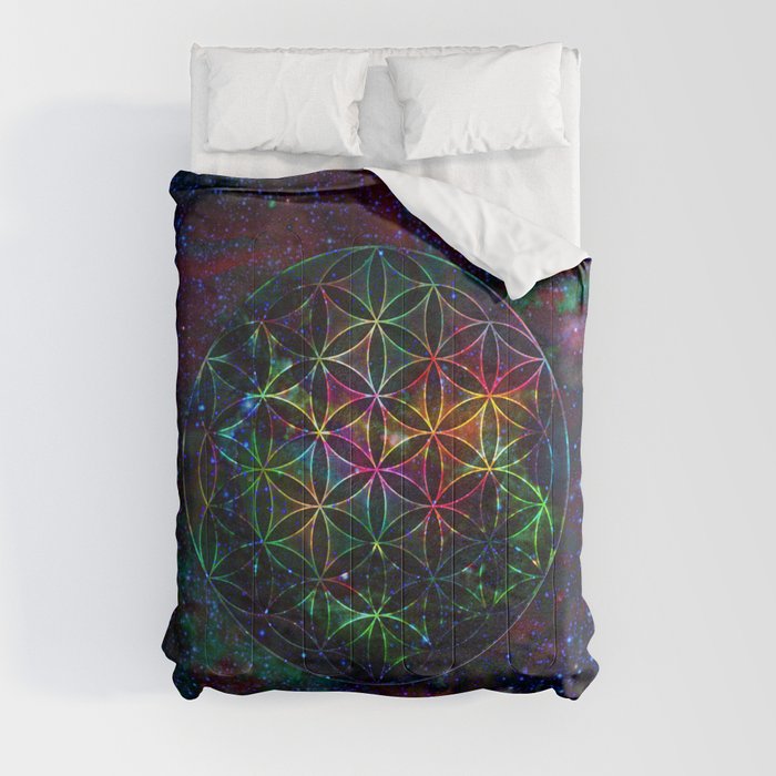 Flower of Life in the Universe - Universe in the Flower of Life Comforter