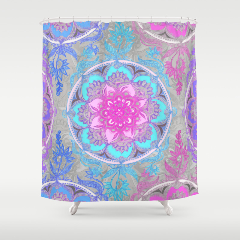 Pink Purple And Turquoise Super Boho Doodle Medallions Shower