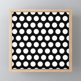Black with White Polka Dots Framed Mini Art Print