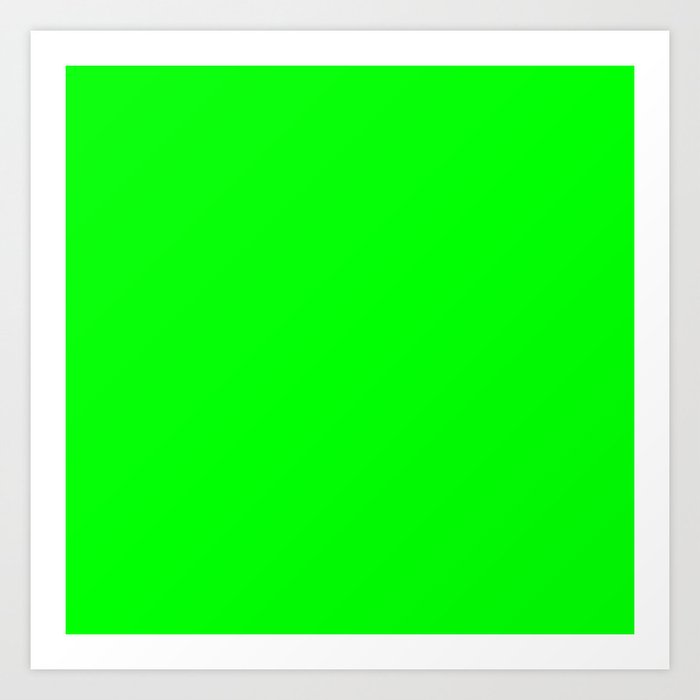 Monochrome green 0-255-0 Art Print