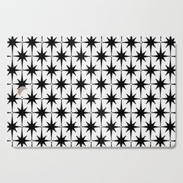Midcentury Modern Atomic Starburst Pattern in Black and White Cutting Board