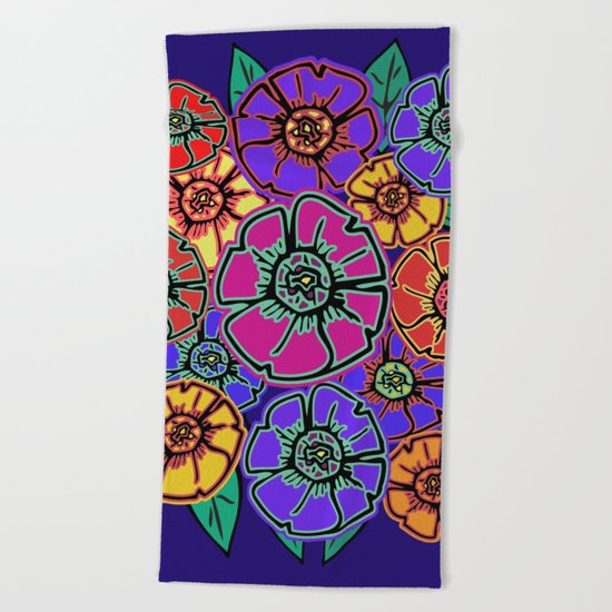 Abstract #462 - Flower Power #13 Beach Towel