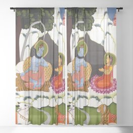 Shiva and Parvati Sheer Curtain
