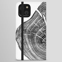 Loblolly Pine - Tree ring ink woodblock print iPhone Wallet Case