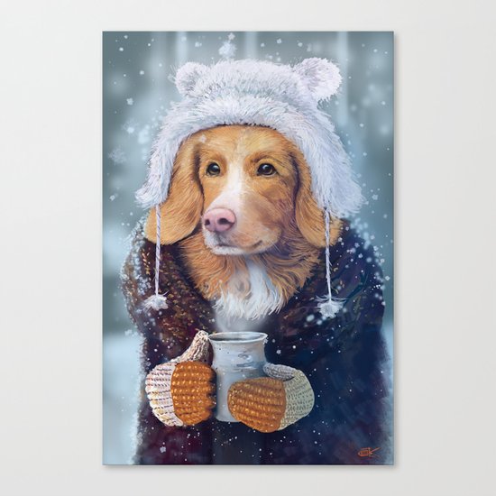 Winter dog Canvas Print