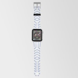 Pastel Blue and White Striped Cube Pattern Pairs DE 2022 Trending Color Prim Blue DE5898 Apple Watch Band