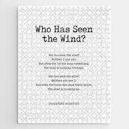 Who Has Seen the Wind - Christina Rossetti Poem - Literature - Typewriter Print 2 Jigsaw Puzzle