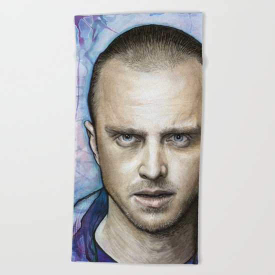 Jesse Pinkman Portrait Beach Towel