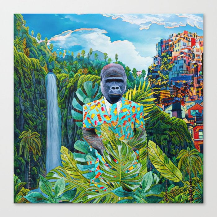 Gorilla in the jungle Canvas Print