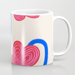 Retro 70s Flowers in Funky Minimalism Coffee Mug