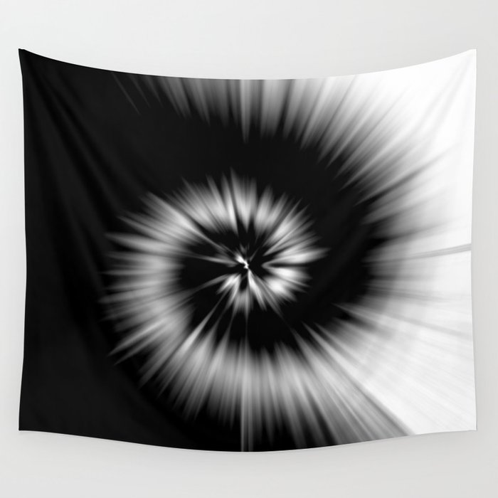 TIE DYE #1 (Black & White) Wall Tapestry