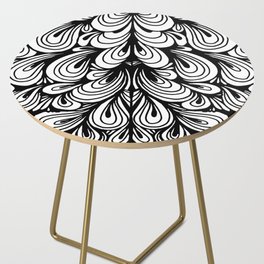 Black and White Paisley Burst. Side Table