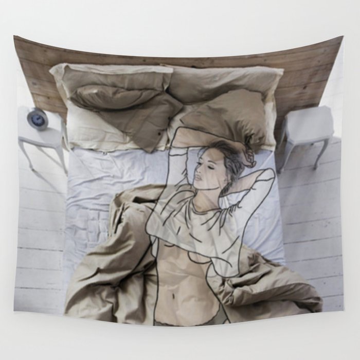 A day in bed Wall Tapestry