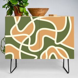 Messy Scribble Texture Background - Earth Yellow and Green Credenza