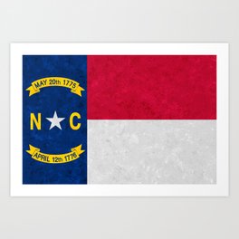 Flag of North Carolina US State Flags Tar Heel Banner Standard Colors Art Print