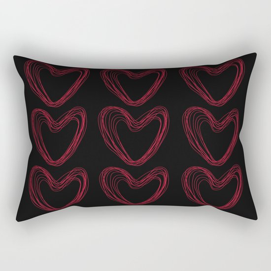 Red Hearts Rectangular Pillow