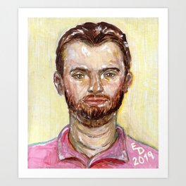 Man In A Pink Shirt Art Print