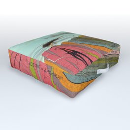 Vintage Geology cross section map, Levi Walter Yaggy geological chart 1893 Outdoor Floor Cushion