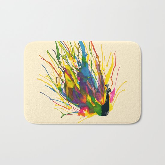 Colorful Peacock Bath Mat