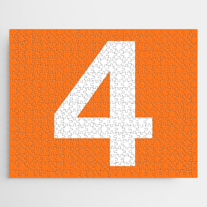 Number 4 (White & Orange) Jigsaw Puzzle