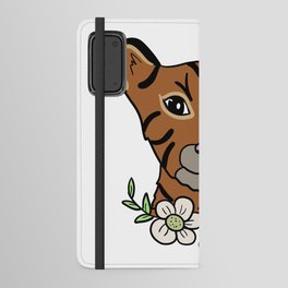 Tiger with flowers Android Wallet Case