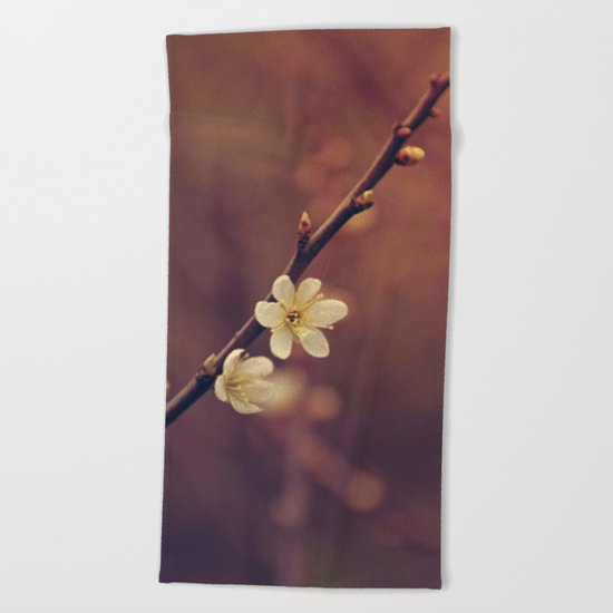 White Cherry blossom Beach Towel