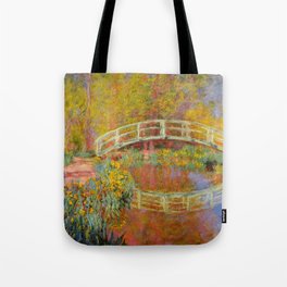 Claude Monet Japanese Footbridge in Monet's Garden 1896 Tote Bag