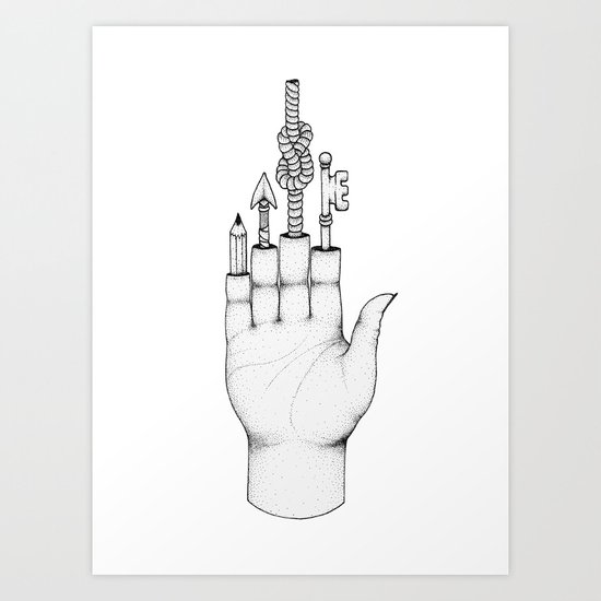The magic hand Art Print