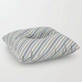 [ Thumbnail: Bisque, Grey, and Light Slate Gray Colored Striped Pattern Floor Pillow ]