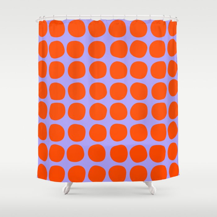 Circles in Purple and Orange Shower Curtain