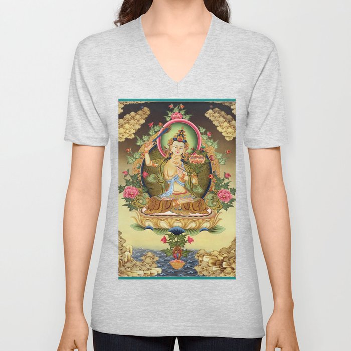 Manjushri Thangka  V Neck T Shirt