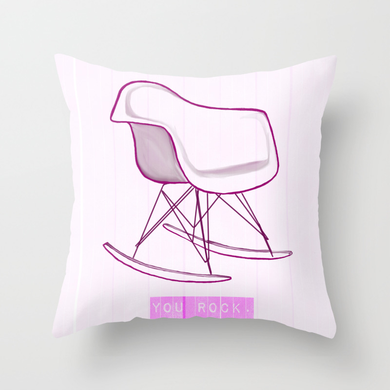 Eames Rocking Chair Sketch You Rock Throw Pillow By Bluemandy1