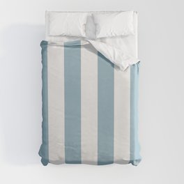 Large Baby Blue and White Vertical Cabana Tent Stripes Duvet Cover