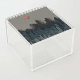 Metropolis City At Dawn Cut Out Landscape Acrylic Box